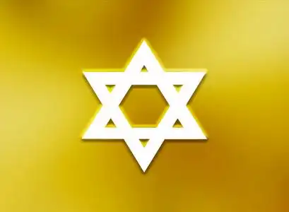 星大卫3d犹太背景宗教的标志照片