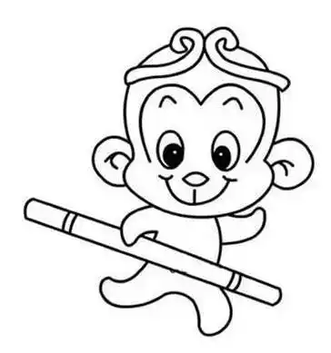 人物简笔画教程-如何画孙悟空