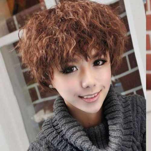 假发 女 短发 辣妈发型短卷发玉米烫假发套懒人假发短卷发