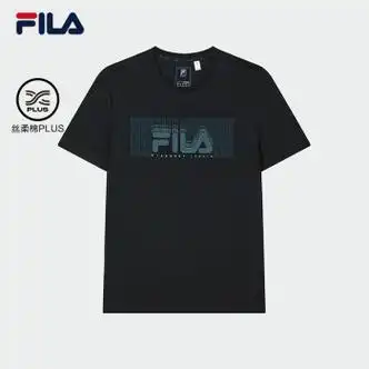 斐乐fila官方男子运动短袖t2024夏新休闲轻商务时尚基础t恤男正黑色