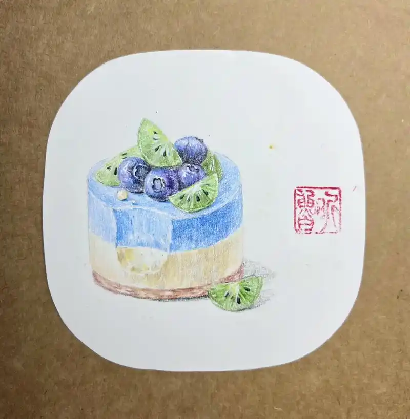 彩铅|午后甜品98.煮杯花茶,来口甜品? 嗯,算了,太胖了17 - 抖音