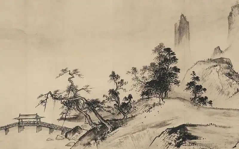 南宋 夏圭 溪山清远图 - 苍茫浩渺,空灵毓秀,笔致犀利清润_哔哩哔哩