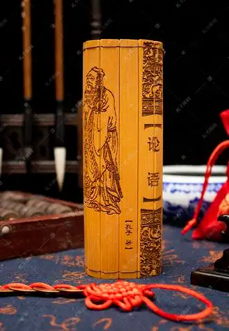 中国传统文化白天竹书竹简书房静物摆拍摄影图配图