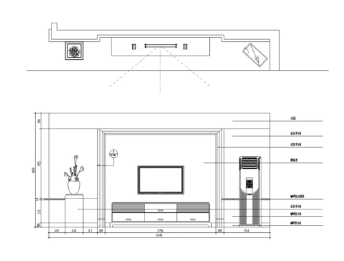 电视背景墙立面图