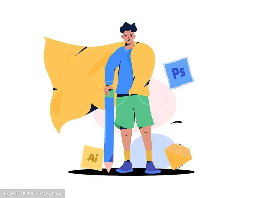 设计师绞尽脑汁思考创意,矢量扁平概念插画