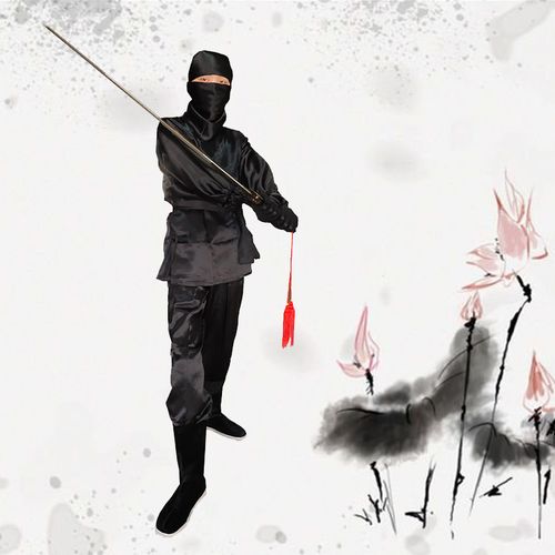 炎蔻夜行衣男套装刺客古代黑色麻丁蒙面杀手民族服装