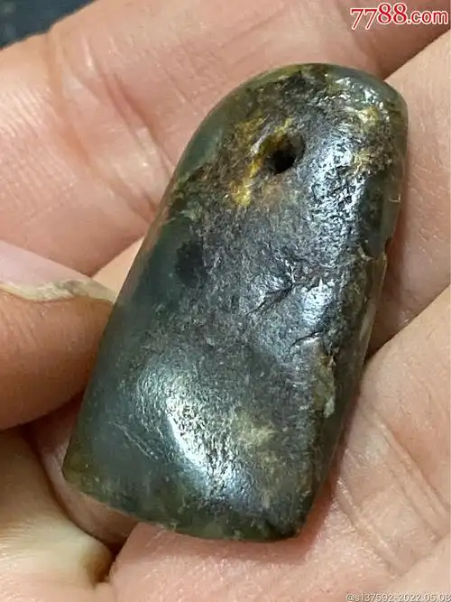 红山时期玉斧子,带眼(原眼)可以佩戴-价格:5000元-se86976395-岫岩玉