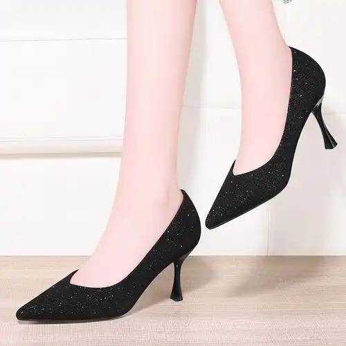 百年纪念centenary百搭尖头浅口细跟一脚蹬工作鞋套脚时尚单鞋女鞋