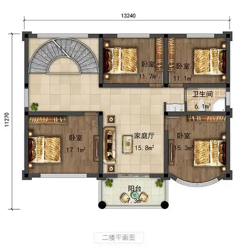 农村里经济划算的设计,9室2厅占地130平,建完村里人说漂亮