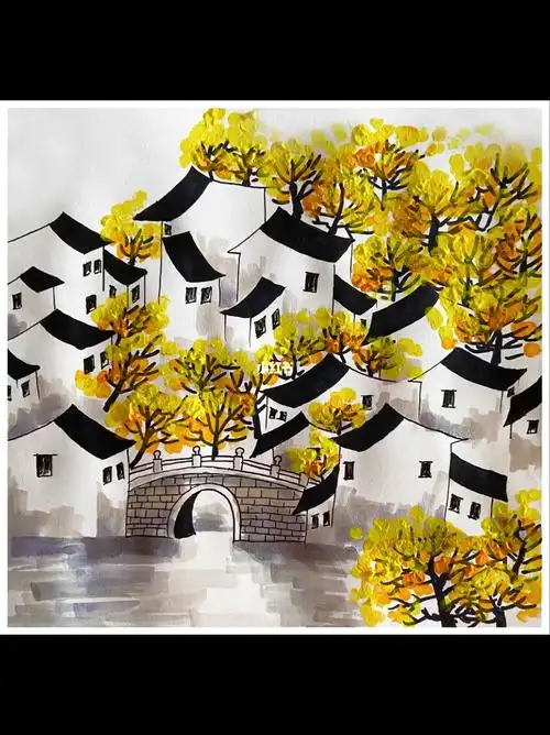 创意少儿美术课件秋天的江南水乡