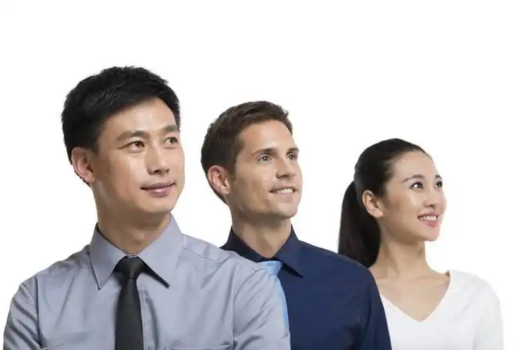 人,三个人,伙伴,科学家,站,横图,彩色,室内,白天,留白,抠图,白色背景