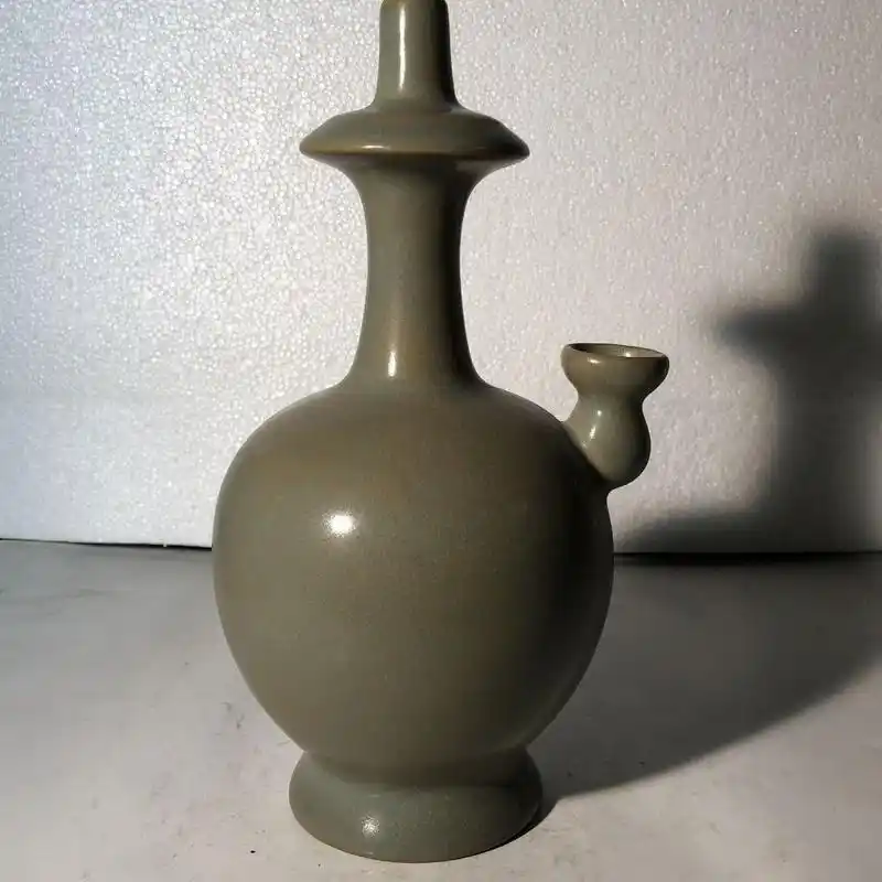 北宋出土土沁官汝窑佛教净瓶(古董)欣赏