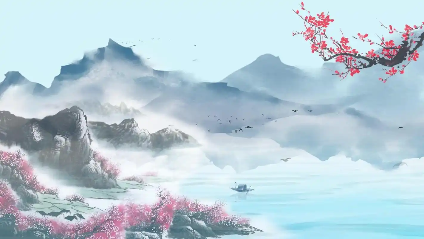 山水画(动漫静态壁纸) - 静态壁纸下载 - 元气壁纸