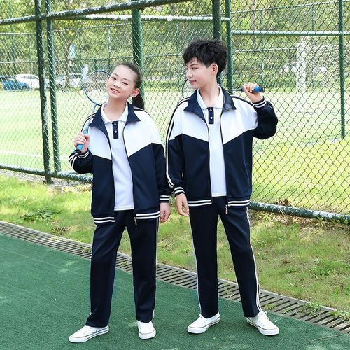 秋季新款深圳中小学生学校藏青色款校服外套初中生套装运动服套装