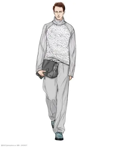 关键词:时尚简约浅色上衣男装效果图 服装设计 男装 男装效果图 时尚