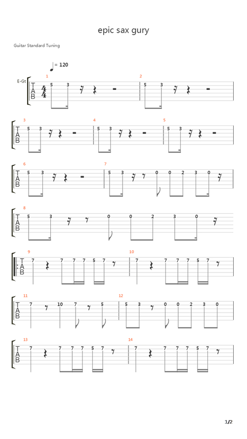 epic sax guy (cruzo remix)吉他谱(gtp谱,萨克斯)_cruzo - 吉他社
