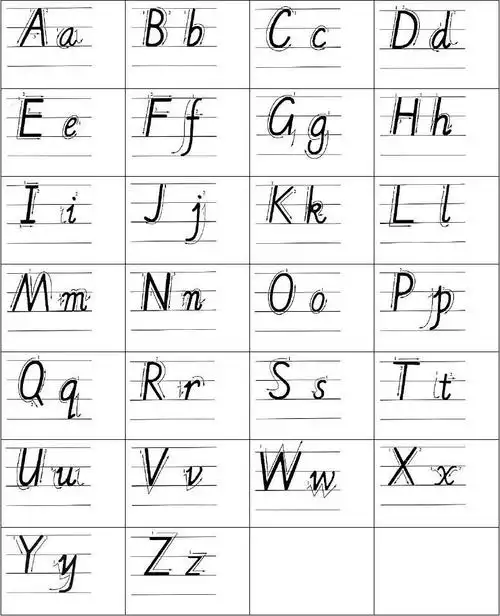 小学 三年级 英语 26 英文字母 手写体 描红 字帖 有笔顺 可仿写精编