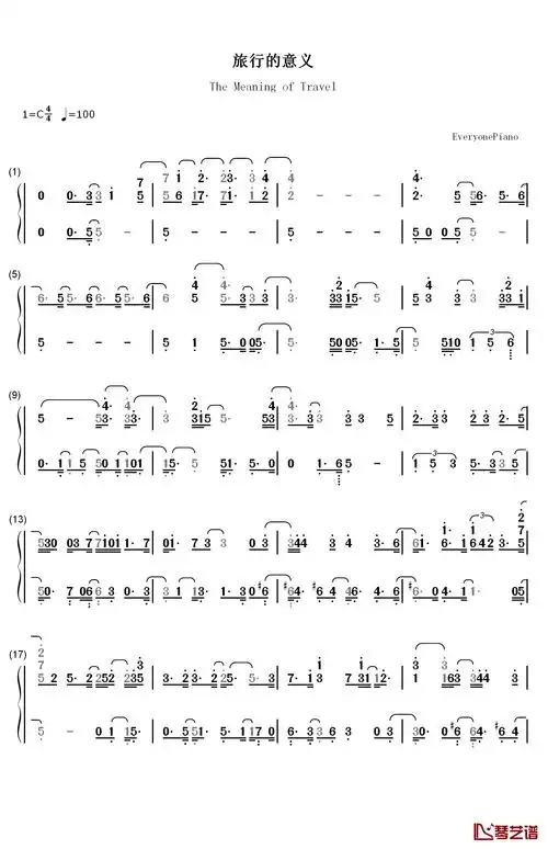 旅行的意义钢琴简谱-数字双手-陈绮贞1