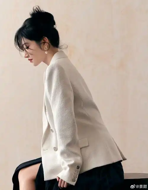 景甜同款法式白色西装外套秋冬新款简约通勤气质优雅百搭上衣 - 17网