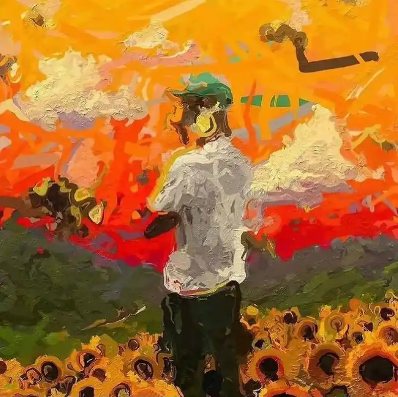 油画抽象说唱专辑封面