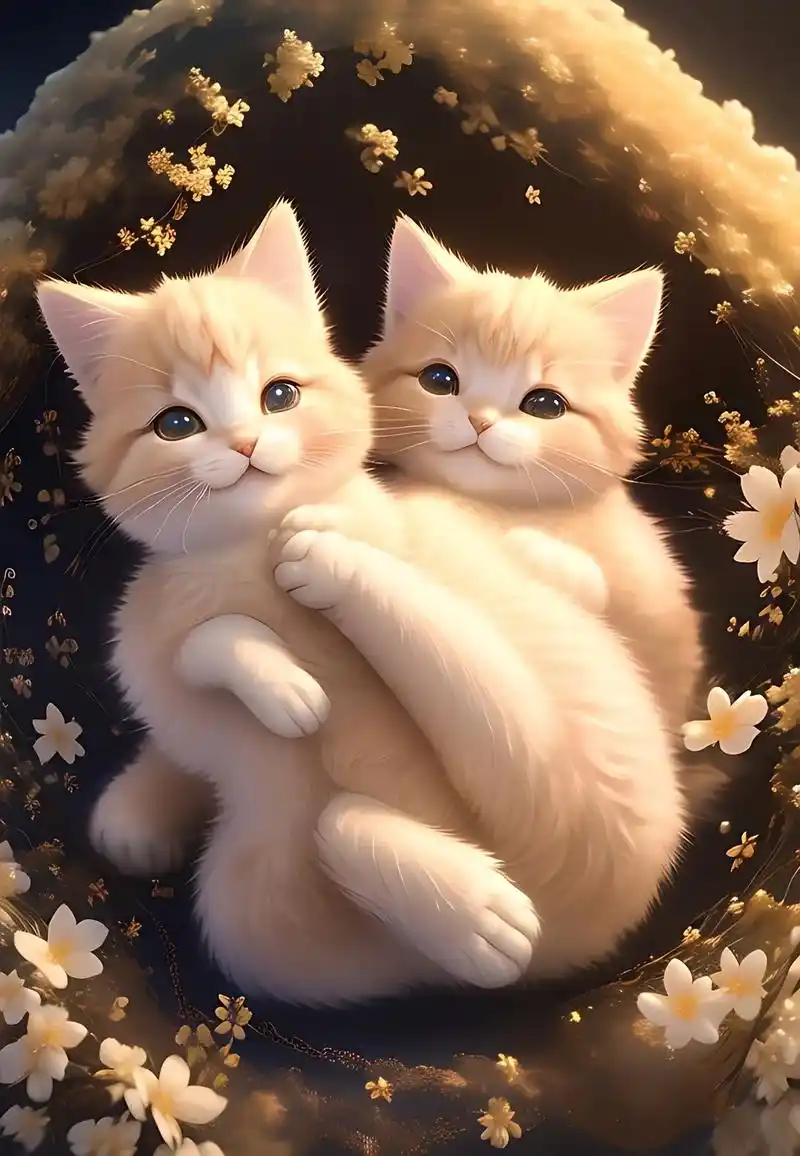 两只可爱的猫咪相亲相爱,相互信任,相互依靠的偎依在一起,带着 - 抖音