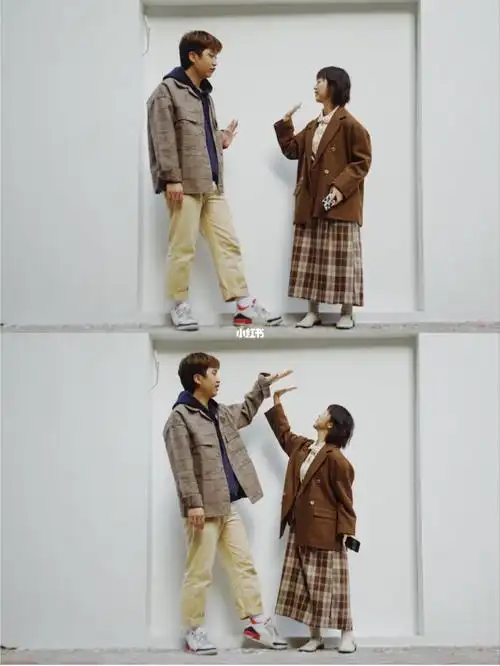 情侣穿搭156和180复古日杂风秋冬色系