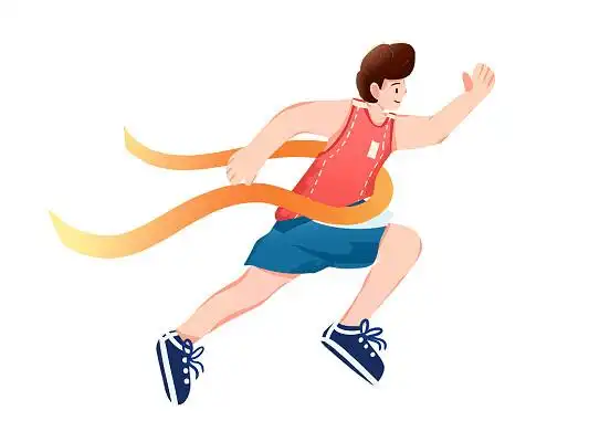 元素3d小人元素彩色手绘卡通人物少年奔跑跑步元素png素材节日父亲节