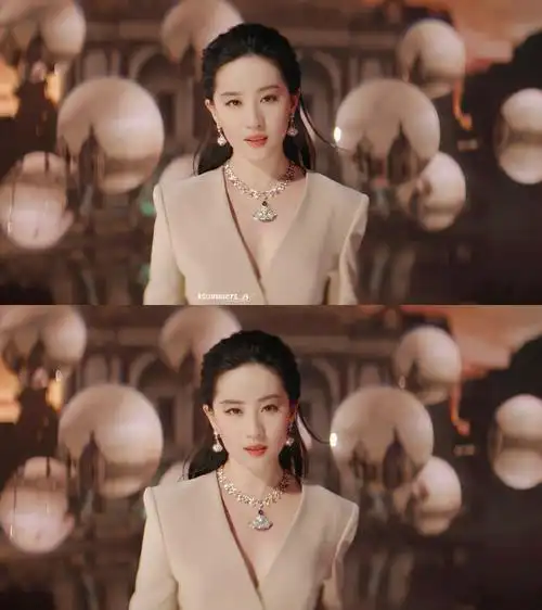 刘亦菲真空西装##刘亦菲深v西装