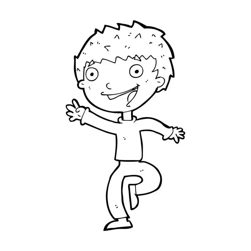 卡通兴奋的男孩,卡通兴奋的男孩