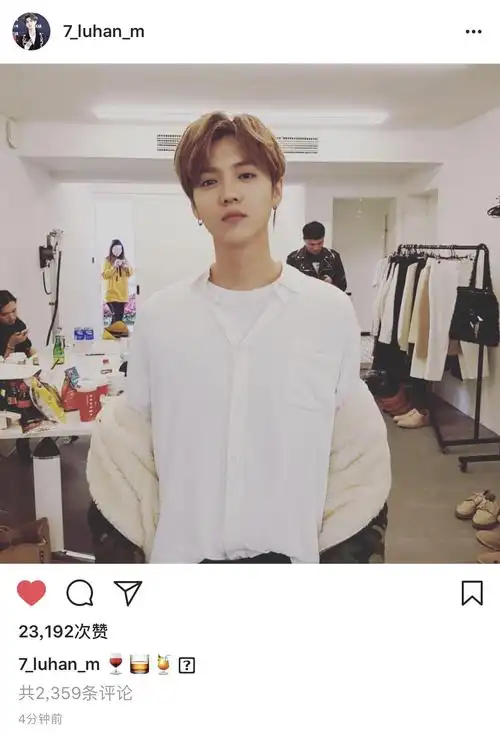 鹿晗ins 鹿晗白衬衫 五月你好 你好小鹿