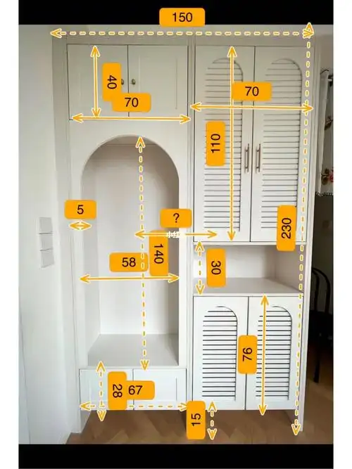 你们要的法式鞋柜尺寸来了快来抄作业