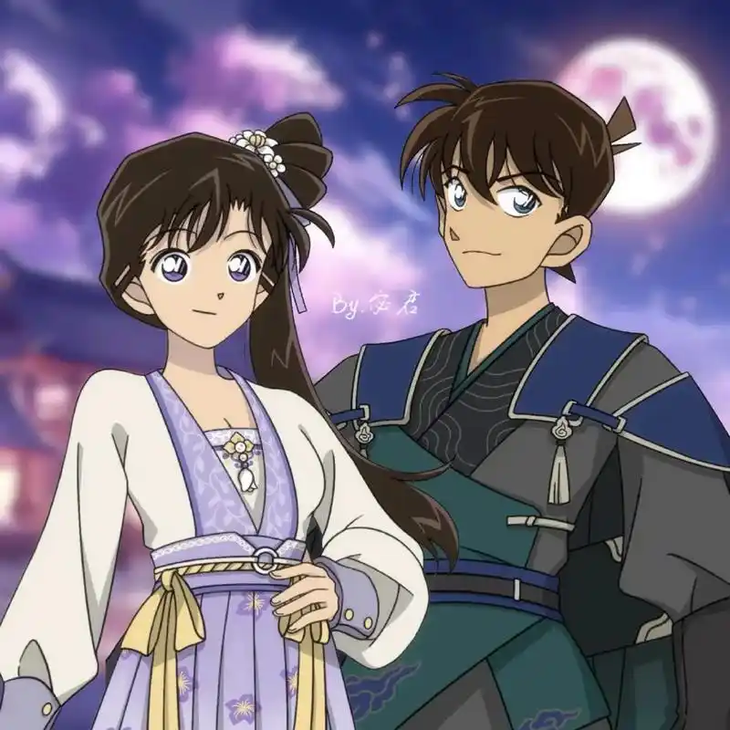 动漫壁纸.古装柯南三件套#二次元 #同人 #动漫 #名侦探柯 - 抖音