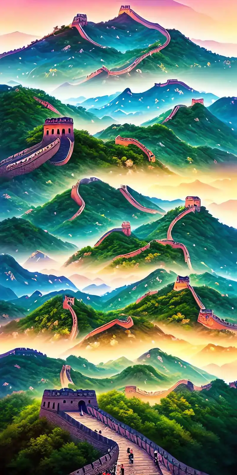 原创剪辑 #原创 #送你一张壁纸 万里长城,山河锦绣!@d - 抖音