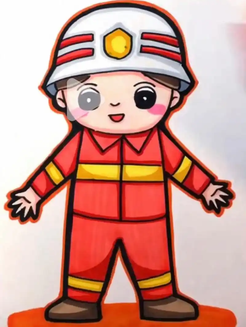 怎么这么厉害呀啊哈哈哈 分析步骤向你看齐 消防员卡通人物,衣饰,环境