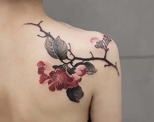 水墨写意中国风纹身赏析水墨风格出自国画国画分白描