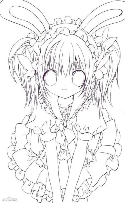 线稿#漫画卡通人物绘画 平面 灵感 素材 二次元