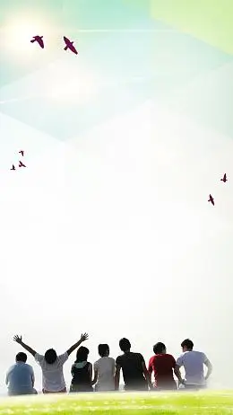 青春我做主h5海报背景分层下载psdjpg渐变色块主题背景aijpg绿色简约