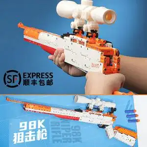 乐高积木枪武器98k冲锋可以发射组装moc成人高难度拼装玩具男孩子