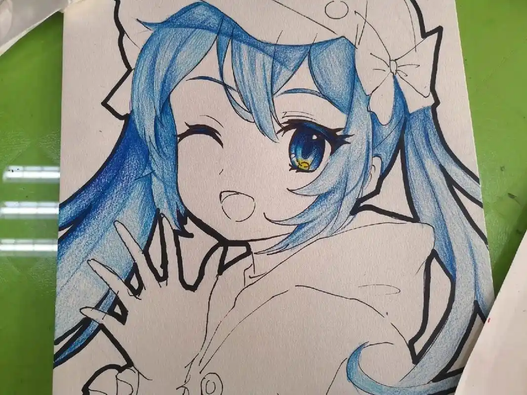 适合初学者的彩铅动漫人物1       画出来简单效果又好