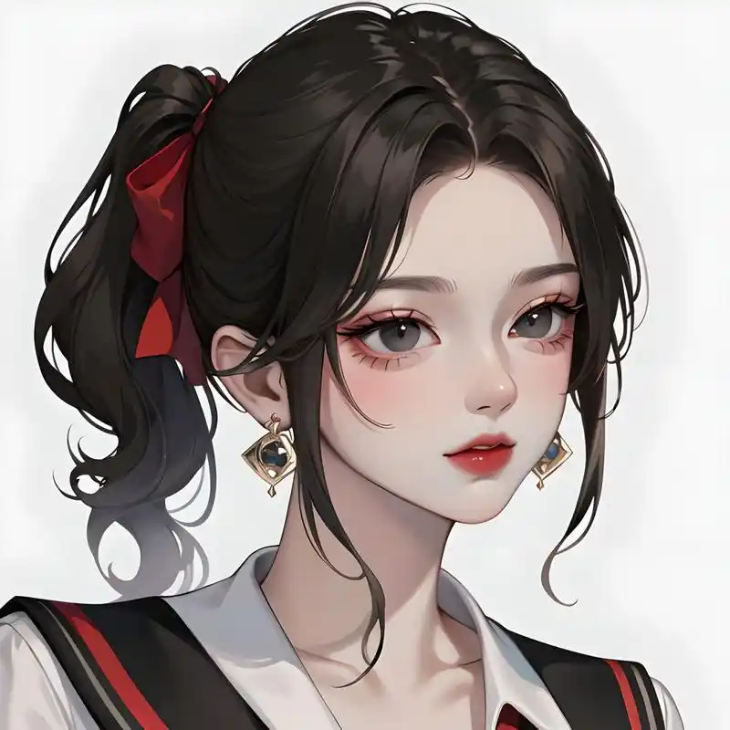 黑发马尾 | 高冷学姐 | 女生头像