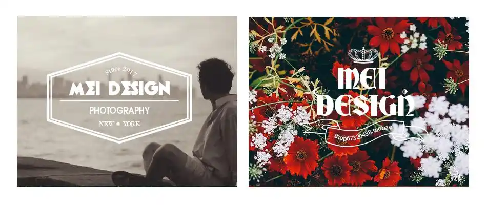 水印制作 简约时尚大牌水印设计 照片图片防盗水印logo 多款选