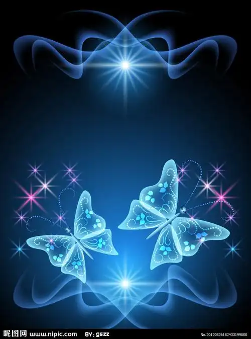 动感光线星光蝴蝶矢量图__背景底纹_底纹边框_矢量图库_昵图网nipic.c