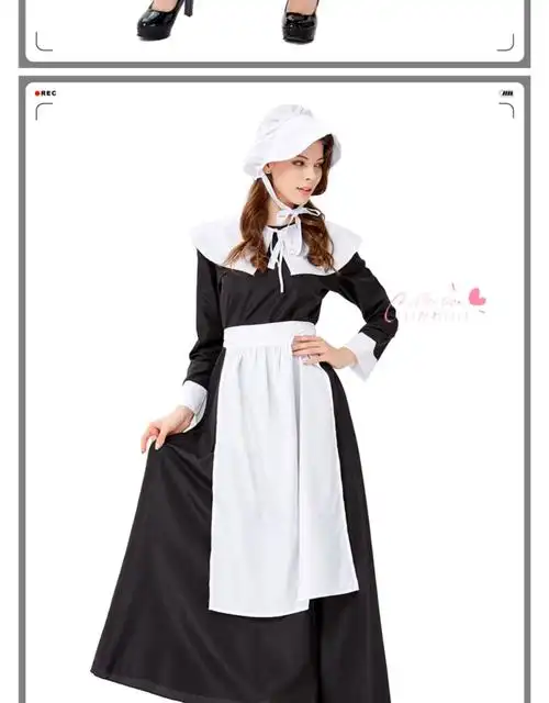 法国中世纪贵妇田园装 庄园管家服装仆人女仆装123德国餐厅英国风