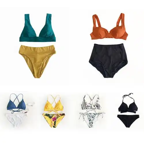 澳洲三角比基尼游泳衣休闲时尚性感复古ins个性聚拢比基尼