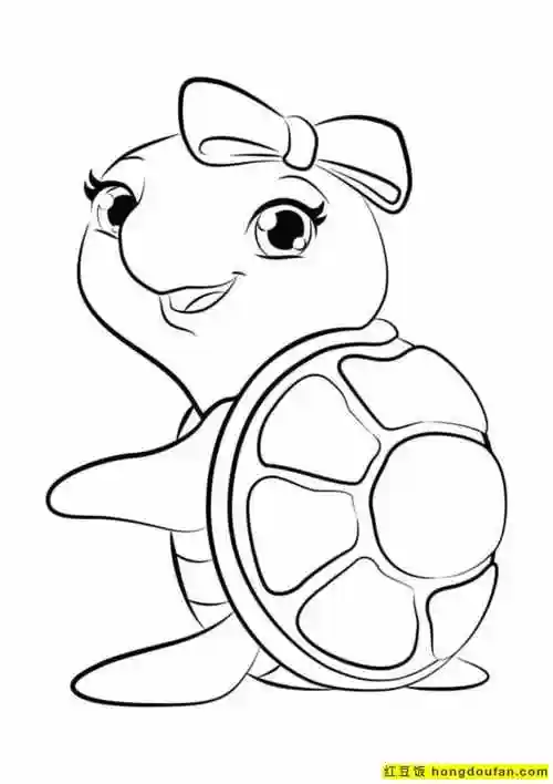 乌龟的简单画法10张有趣的可爱的搞怪的乌龟卡通涂色简笔画
