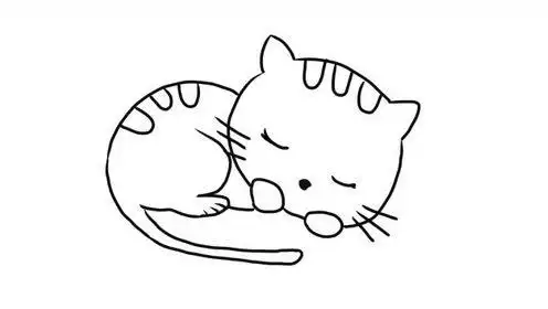 动物简笔画之小猫咪睡觉卡通幼儿亲子简笔画 宝宝轻松学画画