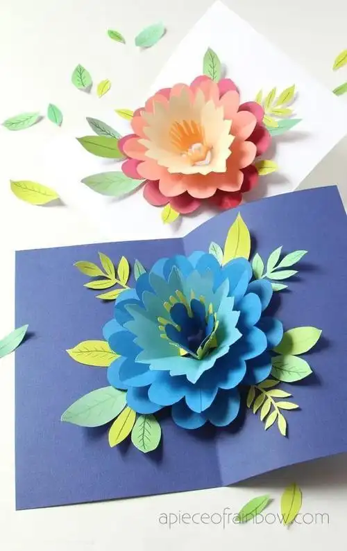 做卡纸做出来里面有花的贺卡里面有花的贺卡