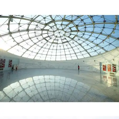 防晒隔热玻璃采光顶 酒店大堂透明玻璃穹顶 户外阳光房玻璃-阿里巴巴