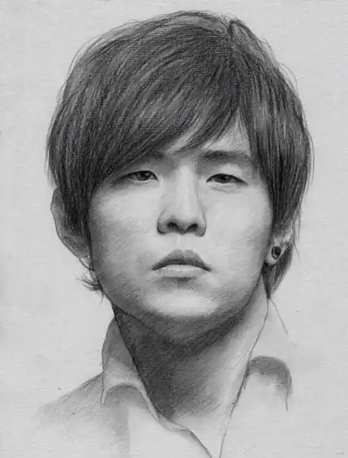 明星肖像素描手绘黑白周杰伦