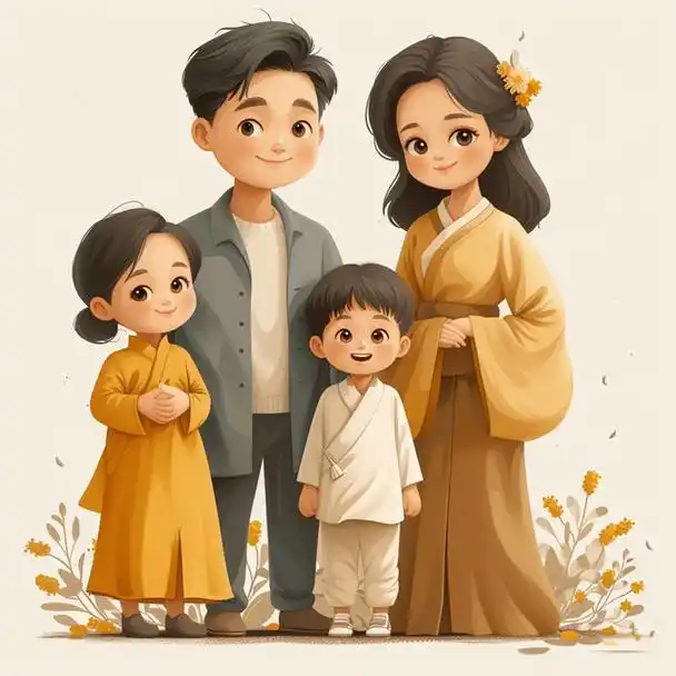 亲子头像|2024一家四口姐弟「插画合集1」原创